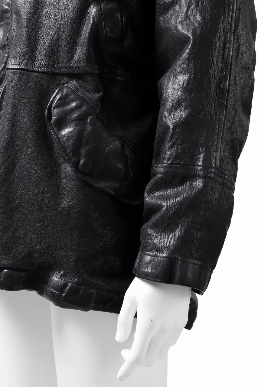 ISAMU KATAYAMA BACKLASH N-3B FLIGHT JACKET / GOAT LEATHER (GARMENT + SPRAY DYED BLACK) - Image 21