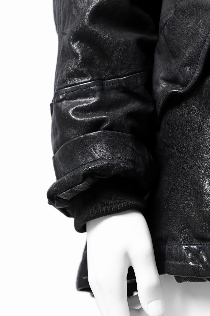 ISAMU KATAYAMA BACKLASH N-3B FLIGHT JACKET / GOAT LEATHER (GARMENT + SPRAY DYED BLACK) - Image 22