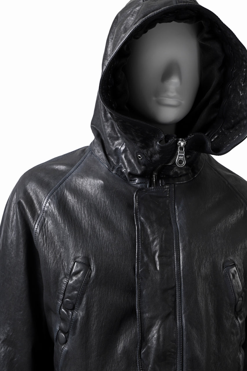 ISAMU KATAYAMA BACKLASH N-3B FLIGHT JACKET / GOAT LEATHER (GARMENT + SPRAY DYED BLACK) - Image 27