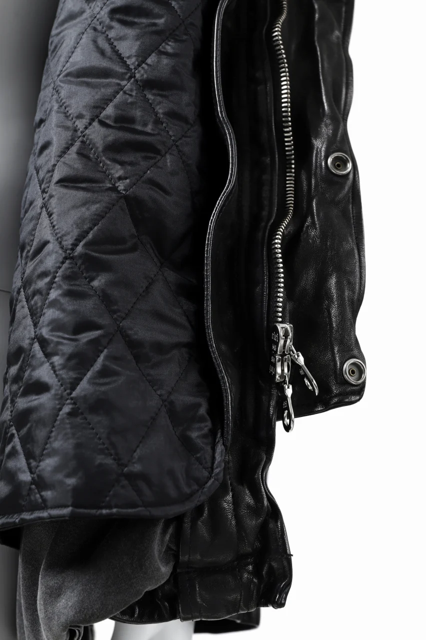 ISAMU KATAYAMA BACKLASH N-3B FLIGHT JACKET / GOAT LEATHER (GARMENT + SPRAY DYED BLACK) - Image 29