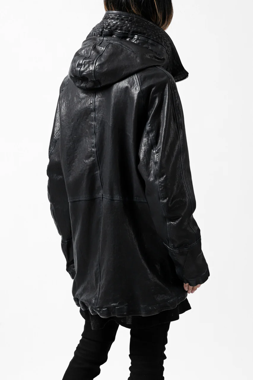 ISAMU KATAYAMA BACKLASH N-3B FLIGHT JACKET / GOAT LEATHER (GARMENT + SPRAY DYED BLACK) - Image 39