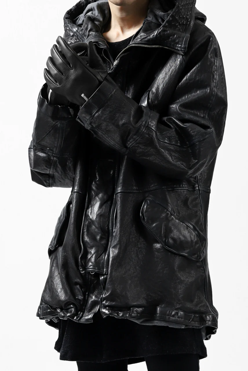 ISAMU KATAYAMA BACKLASH N-3B FLIGHT JACKET / GOAT LEATHER (GARMENT + SPRAY DYED BLACK) - Image 51