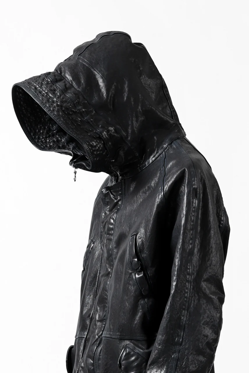 ISAMU KATAYAMA BACKLASH N-3B FLIGHT JACKET / GOAT LEATHER (GARMENT + SPRAY DYED BLACK) - Image 55