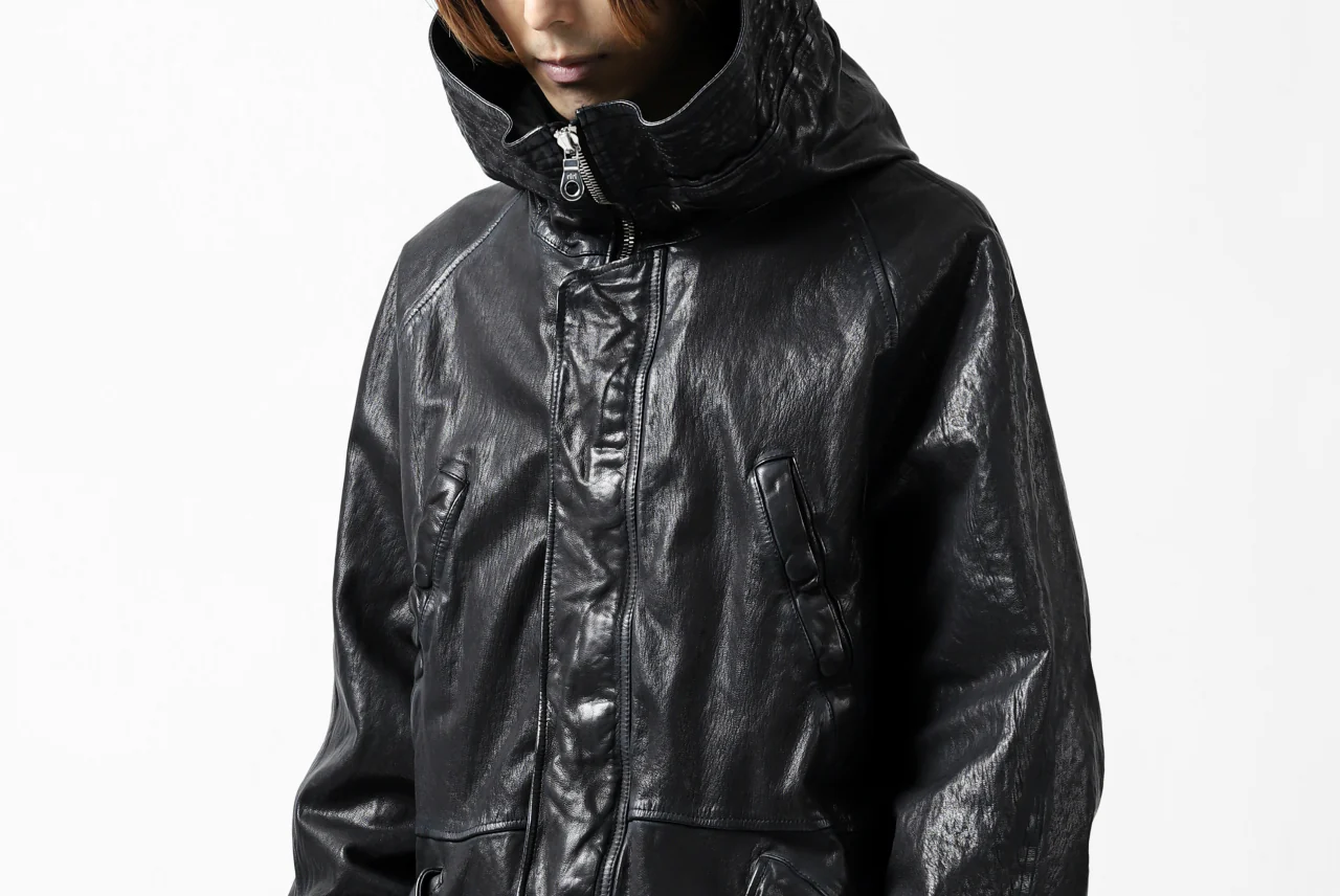 ISAMU KATAYAMA BACKLASH N-3B FLIGHT JACKET / GOAT LEATHER (GARMENT + SPRAY DYED BLACK) - Image 56