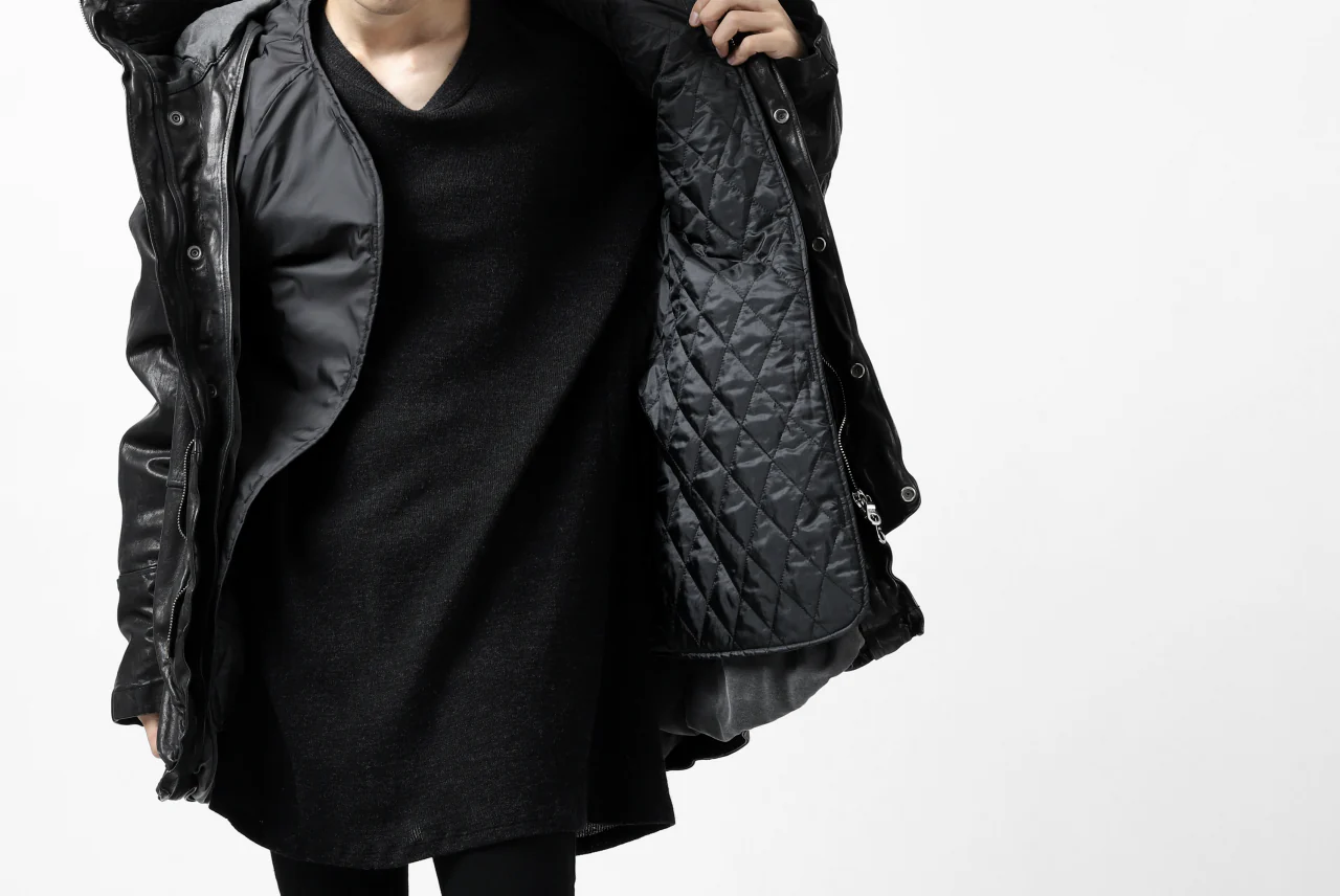 ISAMU KATAYAMA BACKLASH N-3B FLIGHT JACKET / GOAT LEATHER (GARMENT + SPRAY DYED BLACK) - Image 61