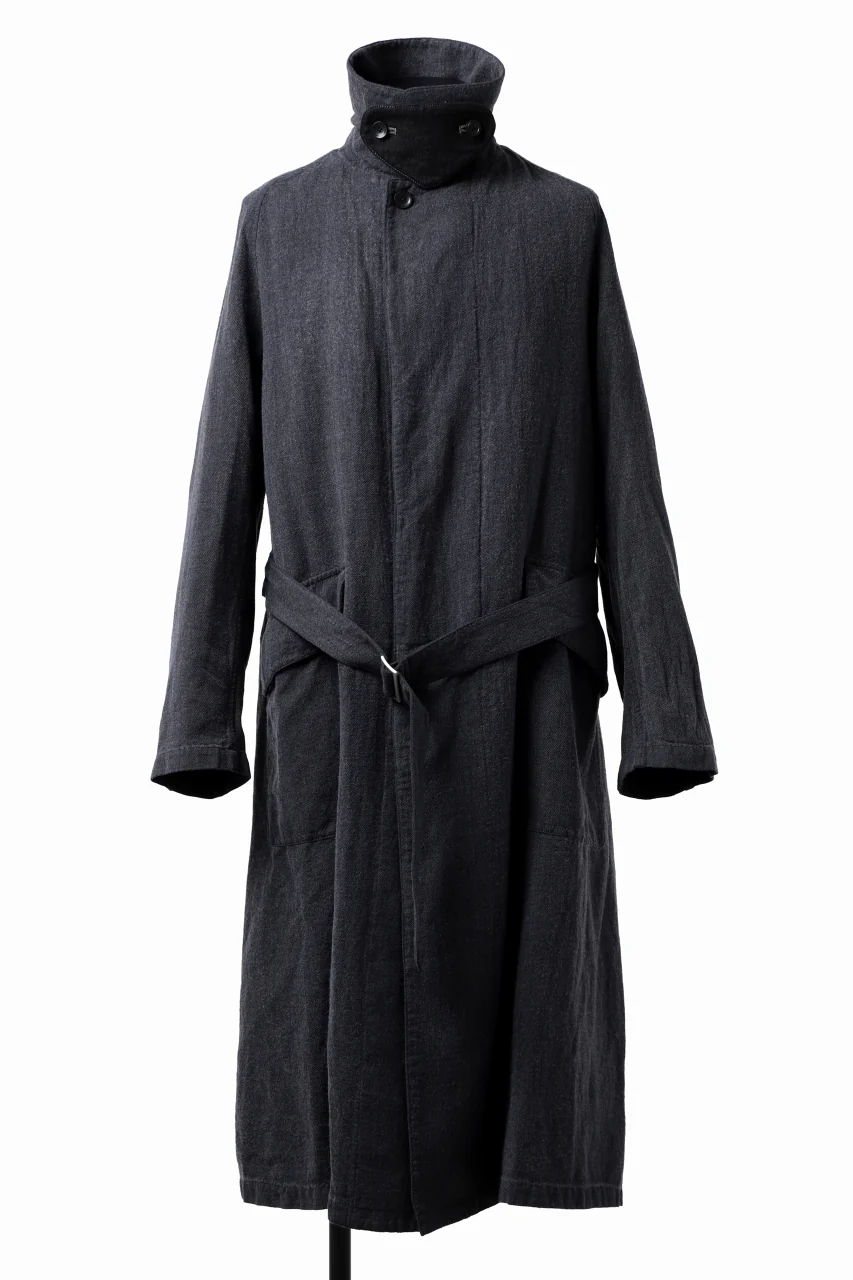 ISAMU KATAYAMA BACKLASH OVER COAT / GARMENT NATURAL DYED WOVEN + ELECTRIC HEATING LINER (INDIGO) - Image 3