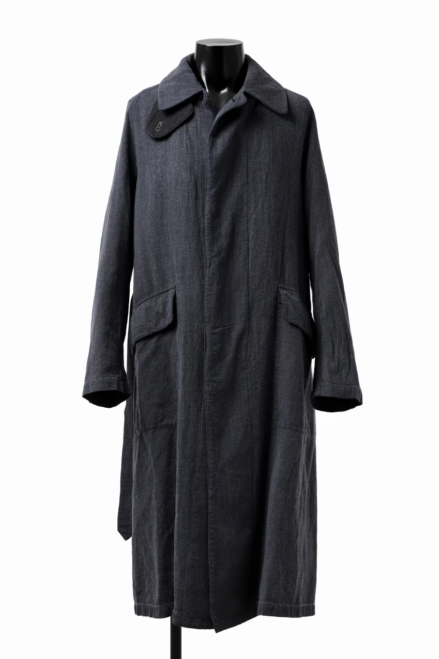 ISAMU KATAYAMA BACKLASH OVER COAT / GARMENT NATURAL DYED WOVEN + ELECTRIC HEATING LINER (INDIGO) - Image 4