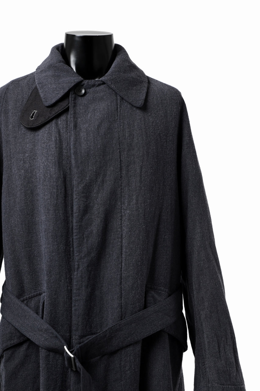 ISAMU KATAYAMA BACKLASH OVER COAT / GARMENT NATURAL DYED WOVEN + ELECTRIC HEATING LINER (INDIGO) - Image 9