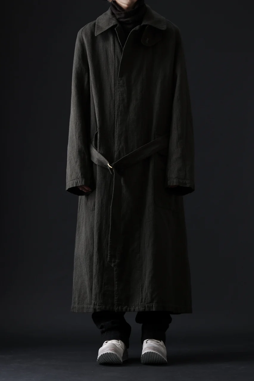 ISAMU KATAYAMA BACKLASH OVER COAT / GARMENT NATURAL DYED WOVEN + ELECTRIC HEATING LINER (LEAF) - Image 34