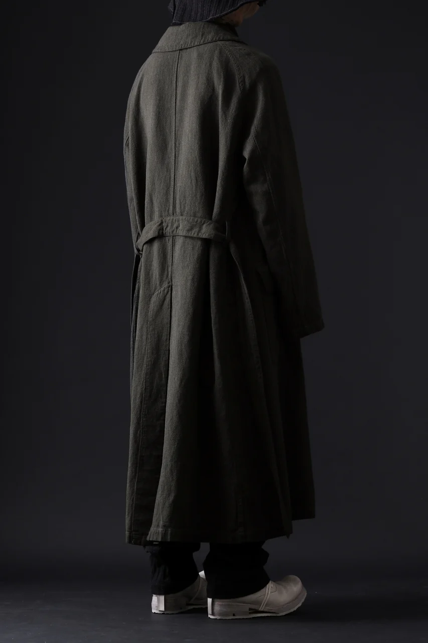 ISAMU KATAYAMA BACKLASH OVER COAT / GARMENT NATURAL DYED WOVEN + ELECTRIC HEATING LINER (LEAF) - Image 37