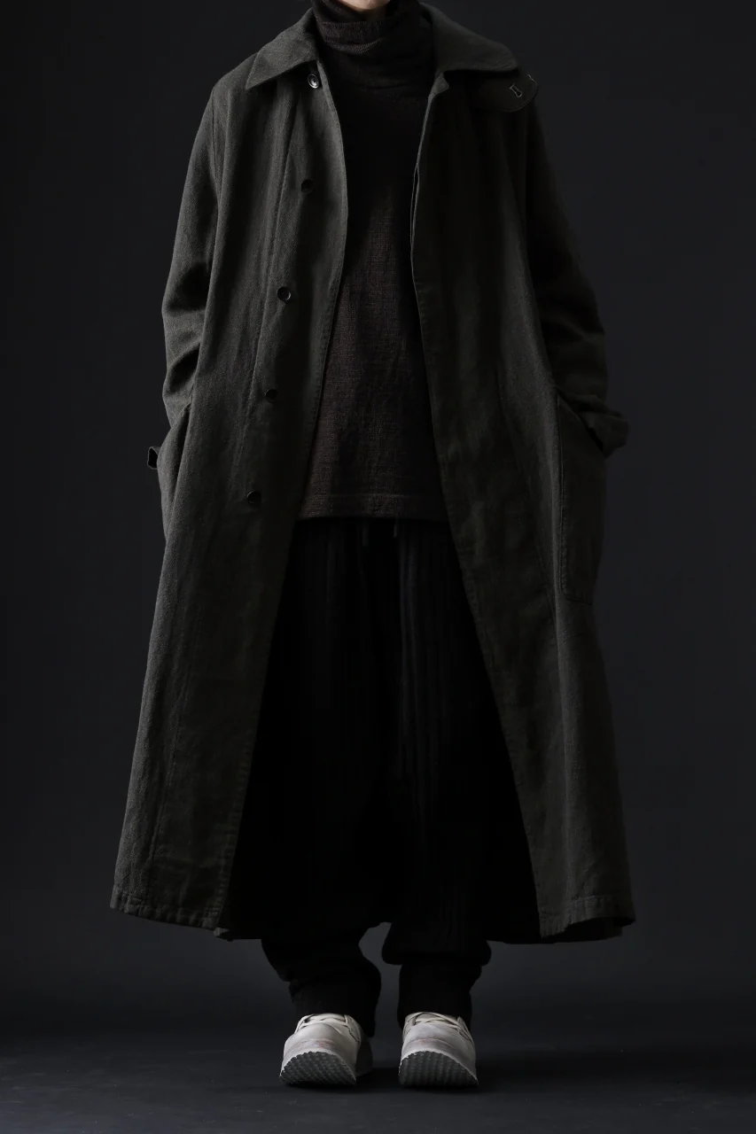 ISAMU KATAYAMA BACKLASH OVER COAT / GARMENT NATURAL DYED WOVEN + ELECTRIC HEATING LINER (LEAF) - Image 39