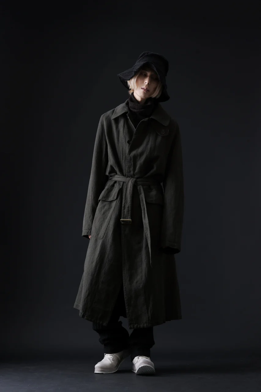 ISAMU KATAYAMA BACKLASH OVER COAT / GARMENT NATURAL DYED WOVEN + ELECTRIC HEATING LINER (LEAF) - Image 45