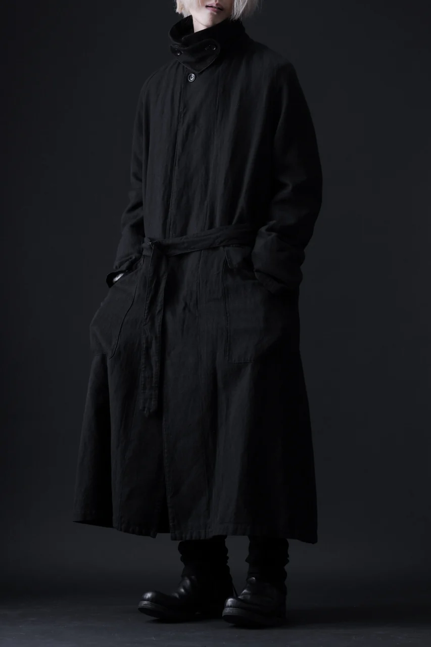 ISAMU KATAYAMA BACKLASH OVER COAT / GARMENT NATURAL DYED WOVEN + ELECTRIC HEATING LINER (SUMI) - Image 32