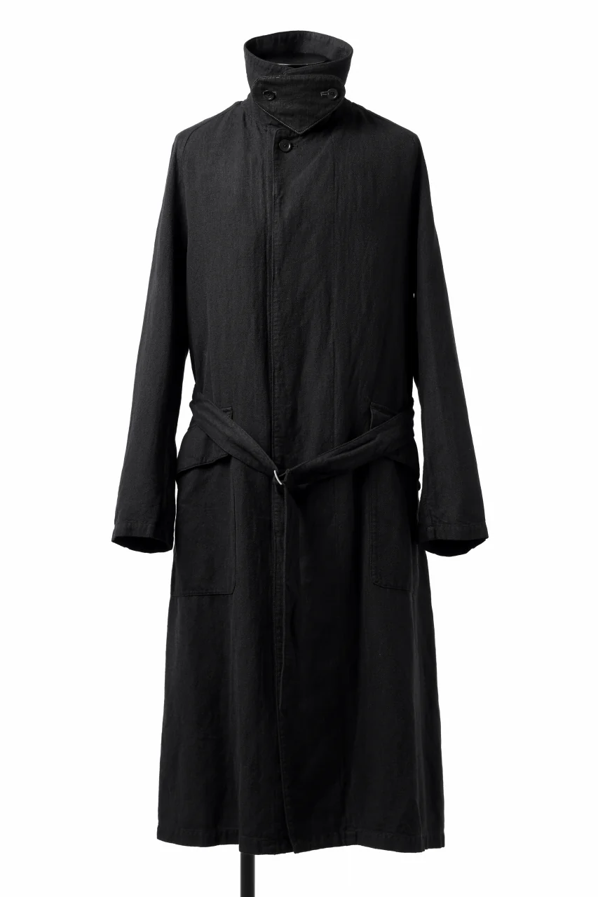 ISAMU KATAYAMA BACKLASH OVER COAT / GARMENT NATURAL DYED WOVEN + ELECTRIC HEATING LINER (SUMI) - Image 7