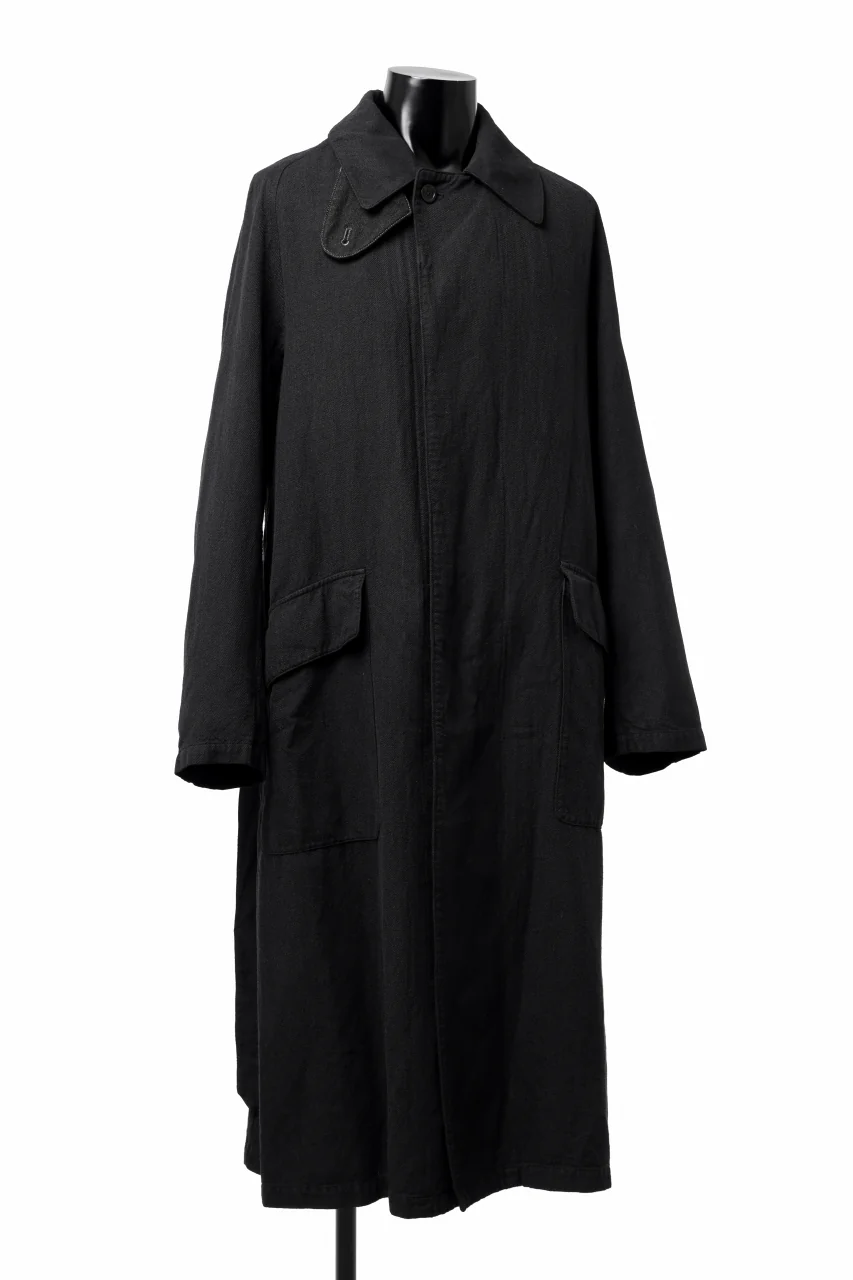 ISAMU KATAYAMA BACKLASH OVER COAT / GARMENT NATURAL DYED WOVEN + ELECTRIC HEATING LINER (SUMI) - Image 9