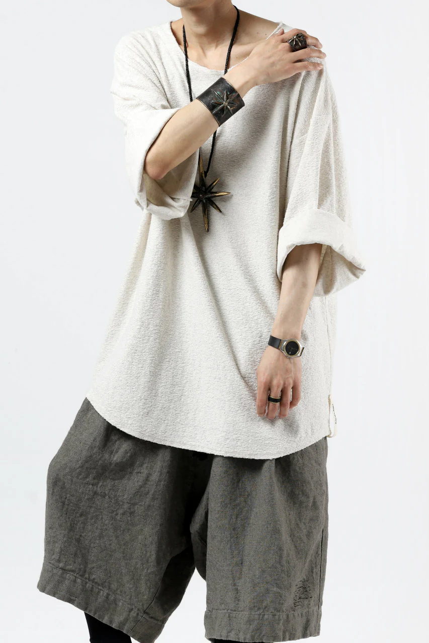 ISAMU KATAYAMA BACKLASH OVER FIT CUT & SEWN / RANDOM PILE FABRIC (BEIGE) - Image 31