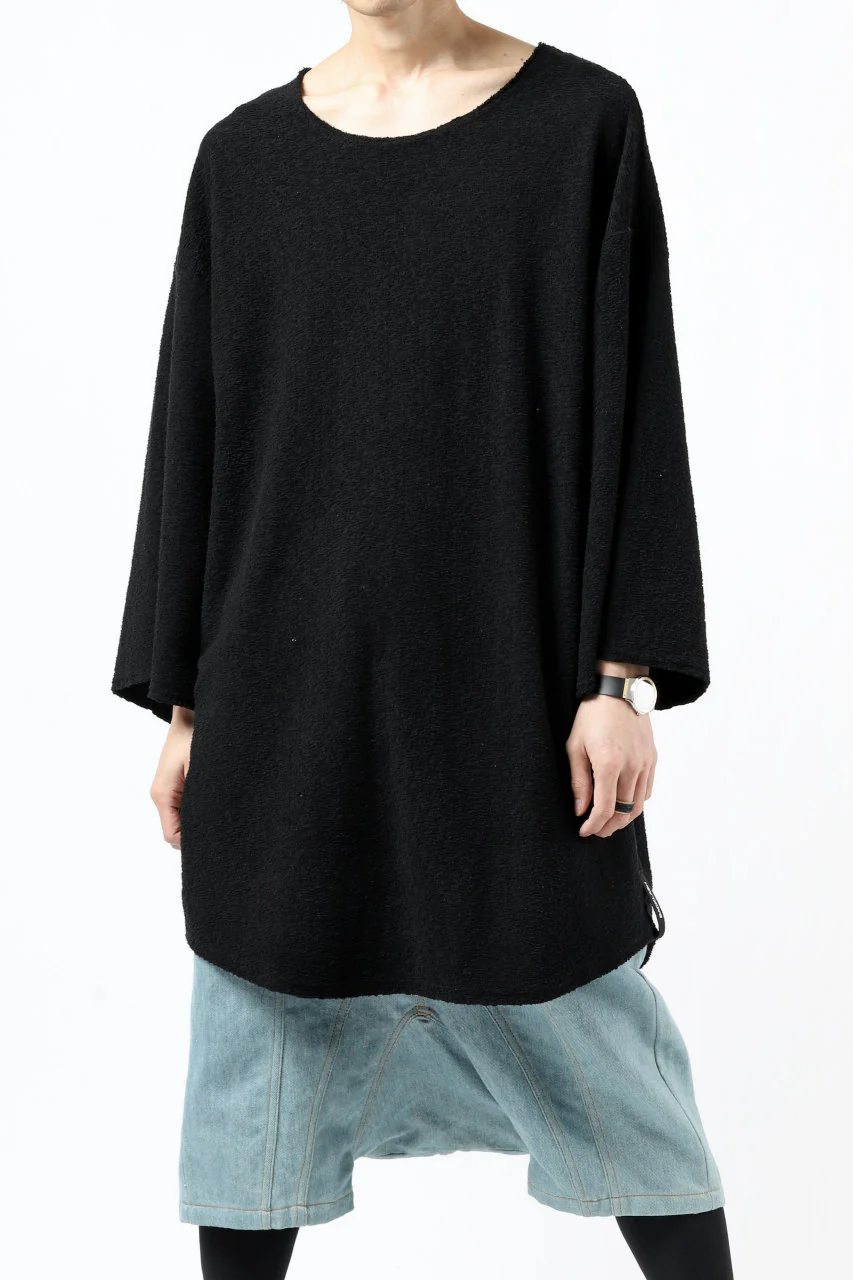 ISAMU KATAYAMA BACKLASH OVER FIT CUT & SEWN / RANDOM PILE FABRIC (BLACK) - Image 2