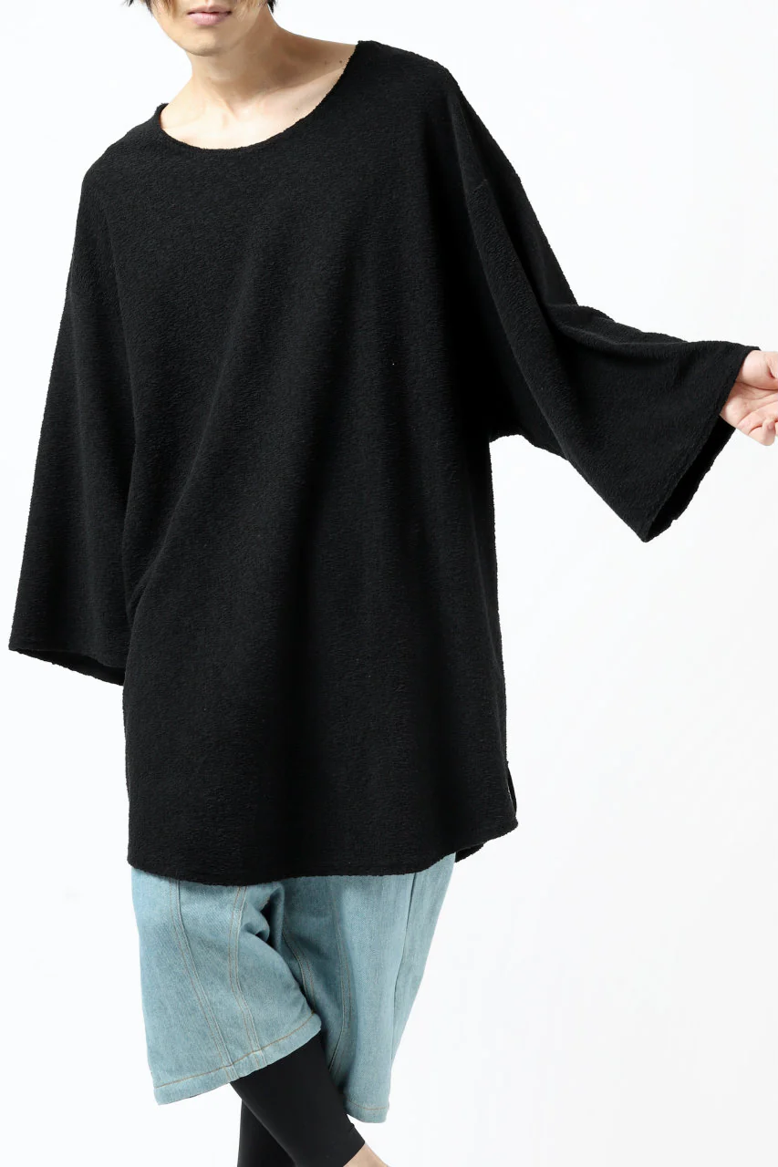ISAMU KATAYAMA BACKLASH OVER FIT CUT & SEWN / RANDOM PILE FABRIC (BLACK) - Image 20