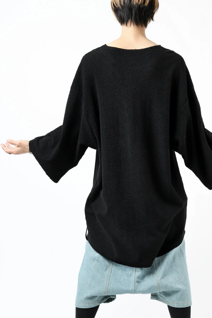 ISAMU KATAYAMA BACKLASH OVER FIT CUT & SEWN / RANDOM PILE FABRIC (BLACK) - Image 21