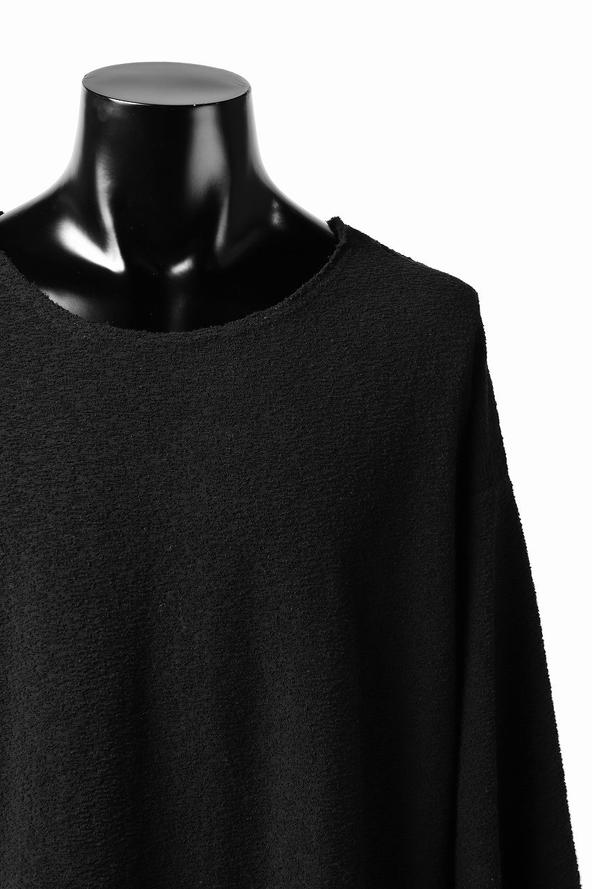 ISAMU KATAYAMA BACKLASH OVER FIT CUT & SEWN / RANDOM PILE FABRIC (BLACK) - Image 6