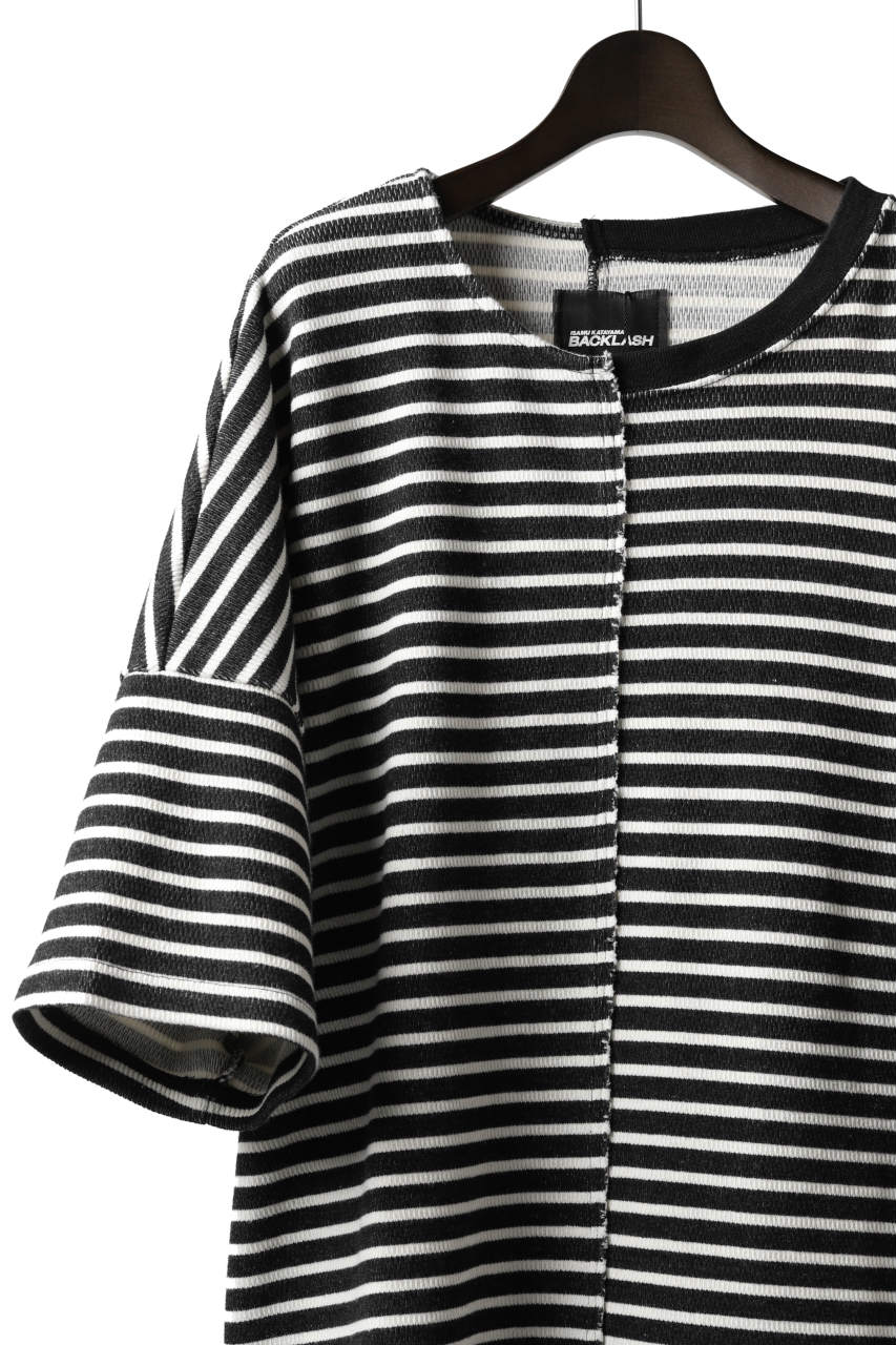 ISAMU KATAYAMA BACKLASH OVERSIZED SWITCHING TOPS / COTTON HONEYCOMB (BORDER) - Image 11