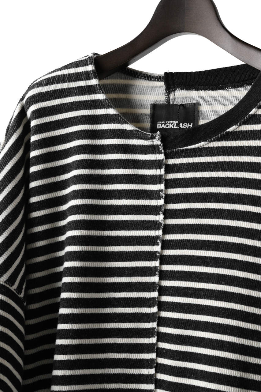 ISAMU KATAYAMA BACKLASH OVERSIZED SWITCHING TOPS / COTTON HONEYCOMB (BORDER) - Image 15