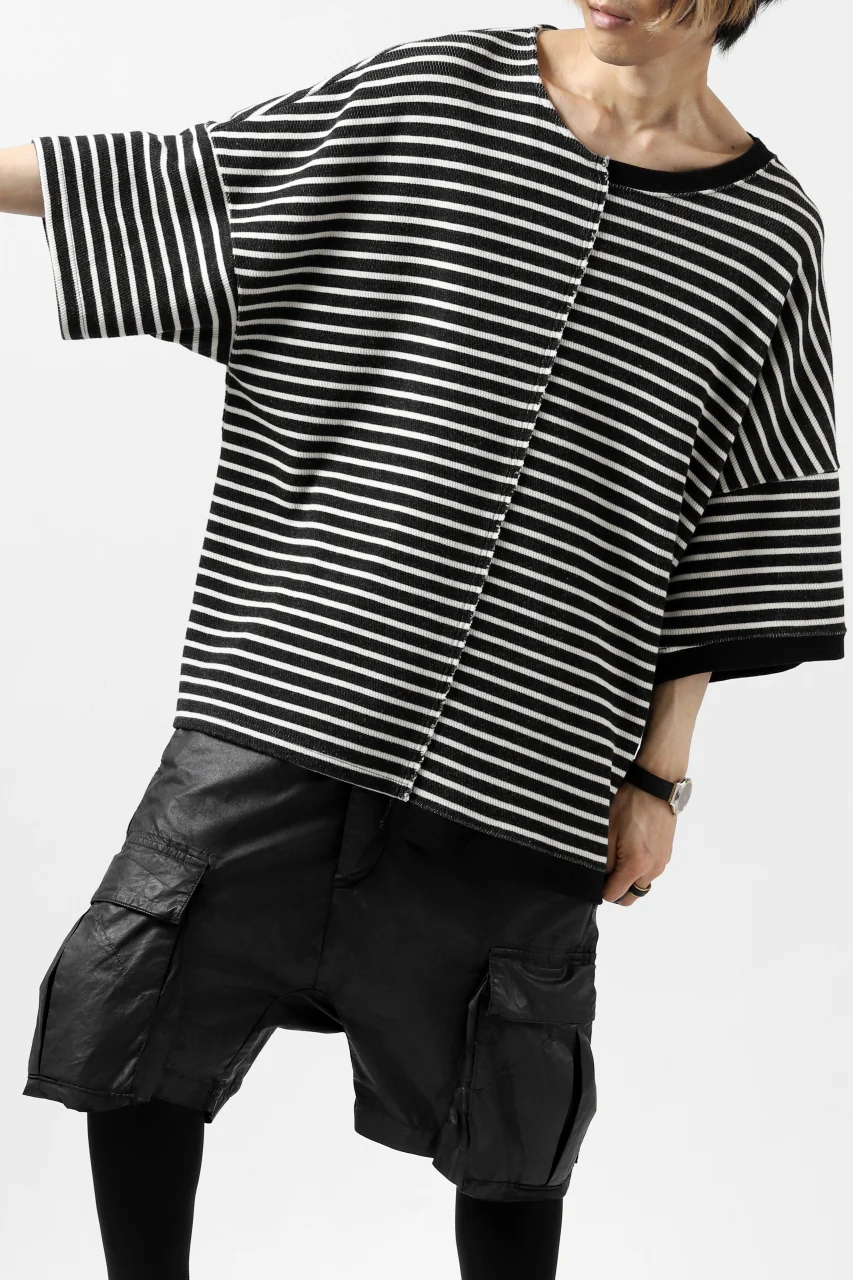ISAMU KATAYAMA BACKLASH OVERSIZED SWITCHING TOPS / COTTON HONEYCOMB (BORDER) - Image 22