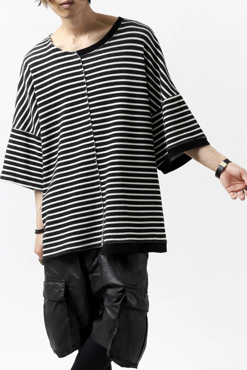ISAMU KATAYAMA BACKLASH OVERSIZED SWITCHING TOPS / COTTON HONEYCOMB (BORDER) - Image 24