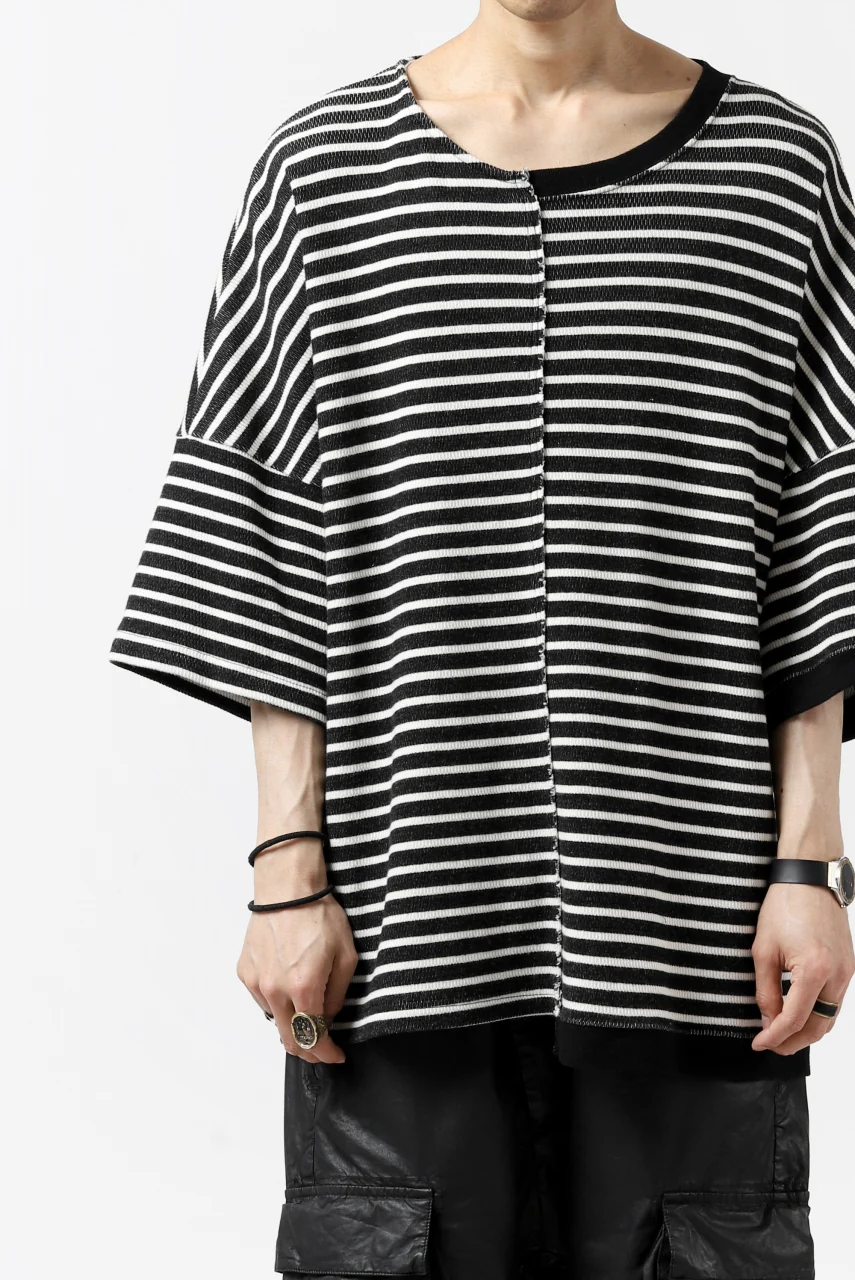 ISAMU KATAYAMA BACKLASH OVERSIZED SWITCHING TOPS / COTTON HONEYCOMB (BORDER) - Image 26