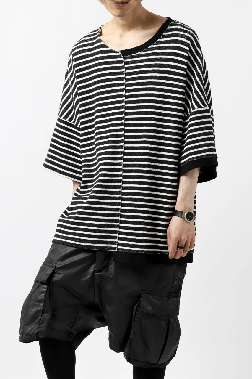 ISAMU KATAYAMA BACKLASH OVERSIZED SWITCHING TOPS / COTTON HONEYCOMB (BORDER) - Image 3
