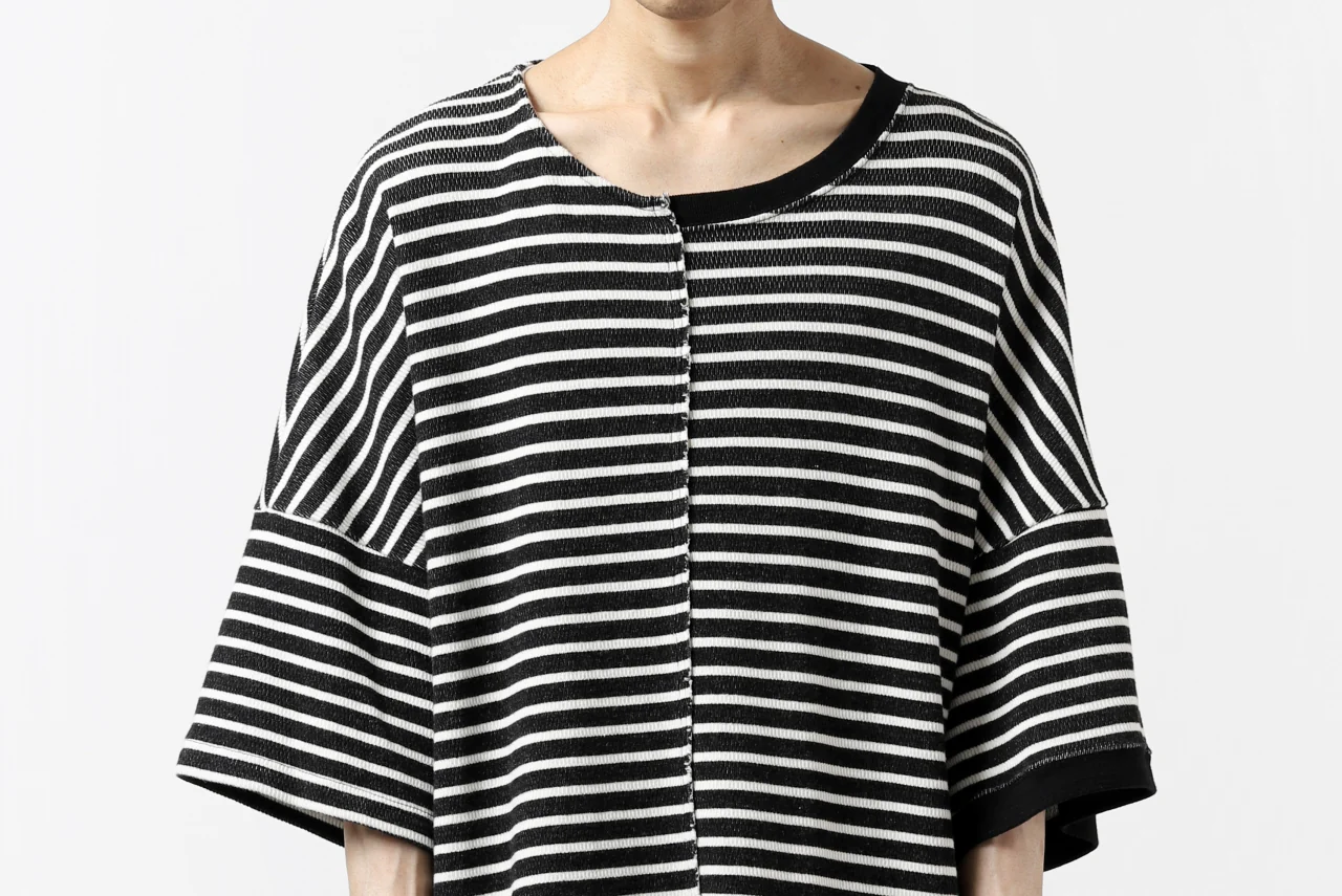 ISAMU KATAYAMA BACKLASH OVERSIZED SWITCHING TOPS / COTTON HONEYCOMB (BORDER) - Image 31