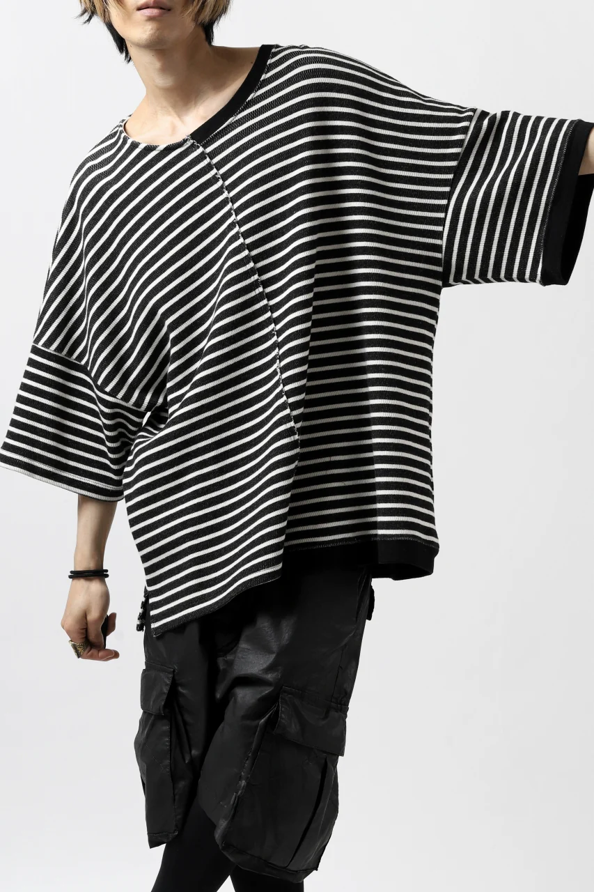 ISAMU KATAYAMA BACKLASH OVERSIZED SWITCHING TOPS / COTTON HONEYCOMB (BORDER) - Image 7