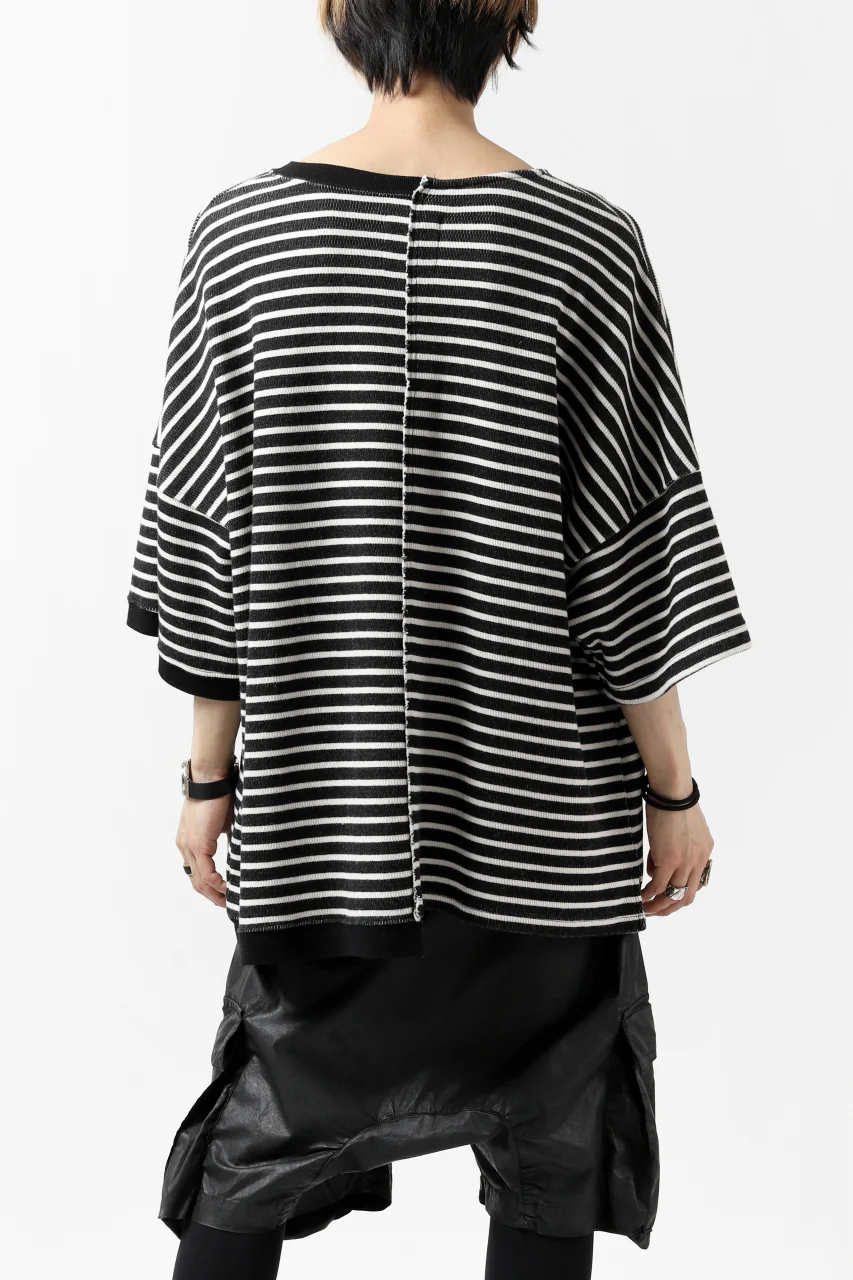 ISAMU KATAYAMA BACKLASH OVERSIZED SWITCHING TOPS / COTTON HONEYCOMB (BORDER) - Image 8