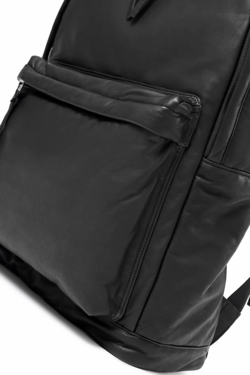 ISAMU KATAYAMA BACKLASH PADDED BACKPACK / MONOCHROME LUXURY STEER (BLACK) - Image 13