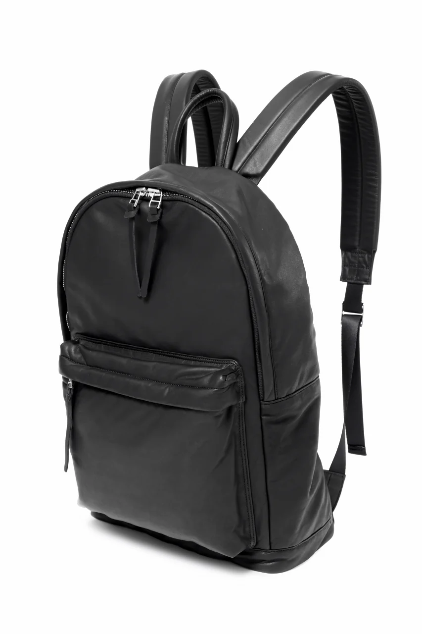 ISAMU KATAYAMA BACKLASH PADDED BACKPACK / MONOCHROME LUXURY STEER (BLACK) - Image 2