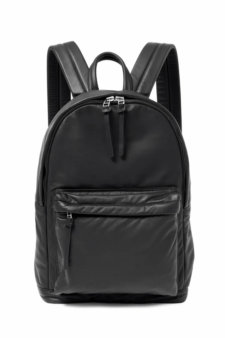 ISAMU KATAYAMA BACKLASH PADDED BACKPACK / MONOCHROME LUXURY STEER (BLACK) - Image 3