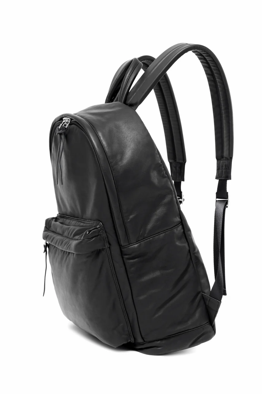 ISAMU KATAYAMA BACKLASH PADDED BACKPACK / MONOCHROME LUXURY STEER (BLACK) - Image 5