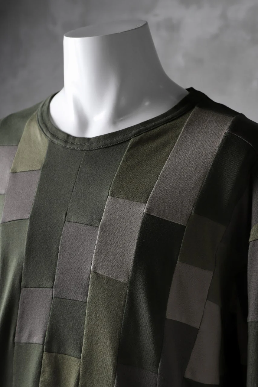 ISAMU KATAYAMA BACKLASH PATCHWORK-PRODUCTION JERSEY TOPS (KHAKI) - Image 6