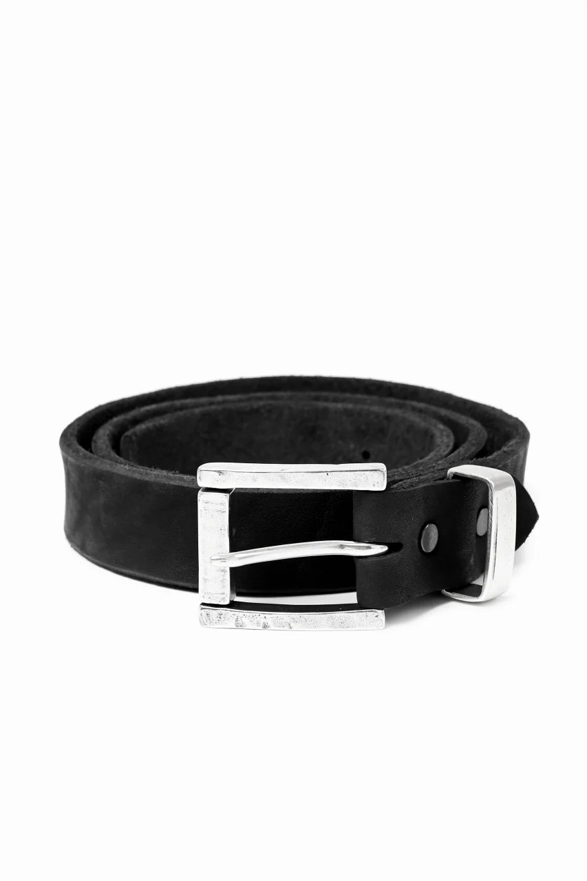 ISAMU KATAYAMA BACKLASH PIN-BELT 35mm / DOUBLE-SHOULDER OBJECT DYED (BLACK)