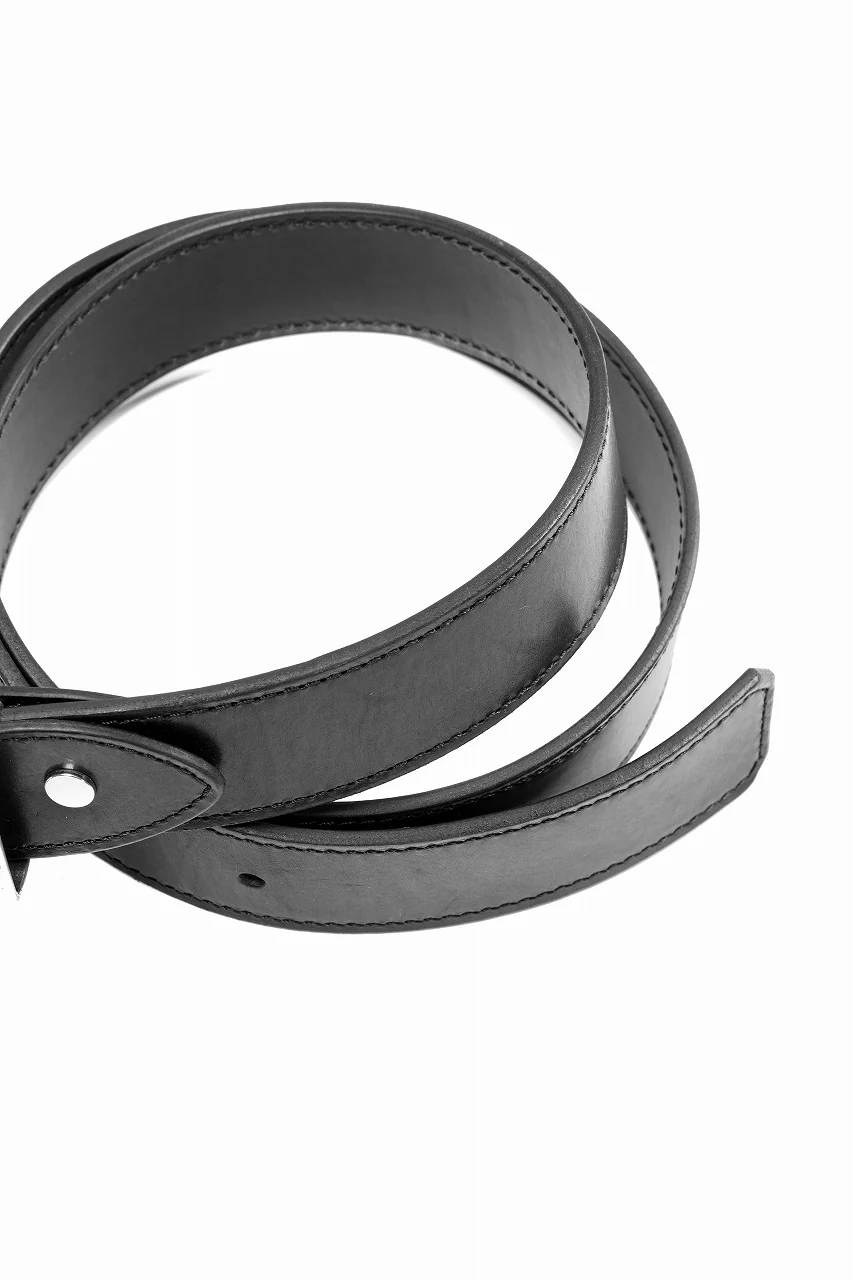 ISAMU KATAYAMA BACKLASH ROLLER-BUCKLE BELT 35mm / OBJECT DYED JP SHOULDER LEATHER (BLACK) - Image 10