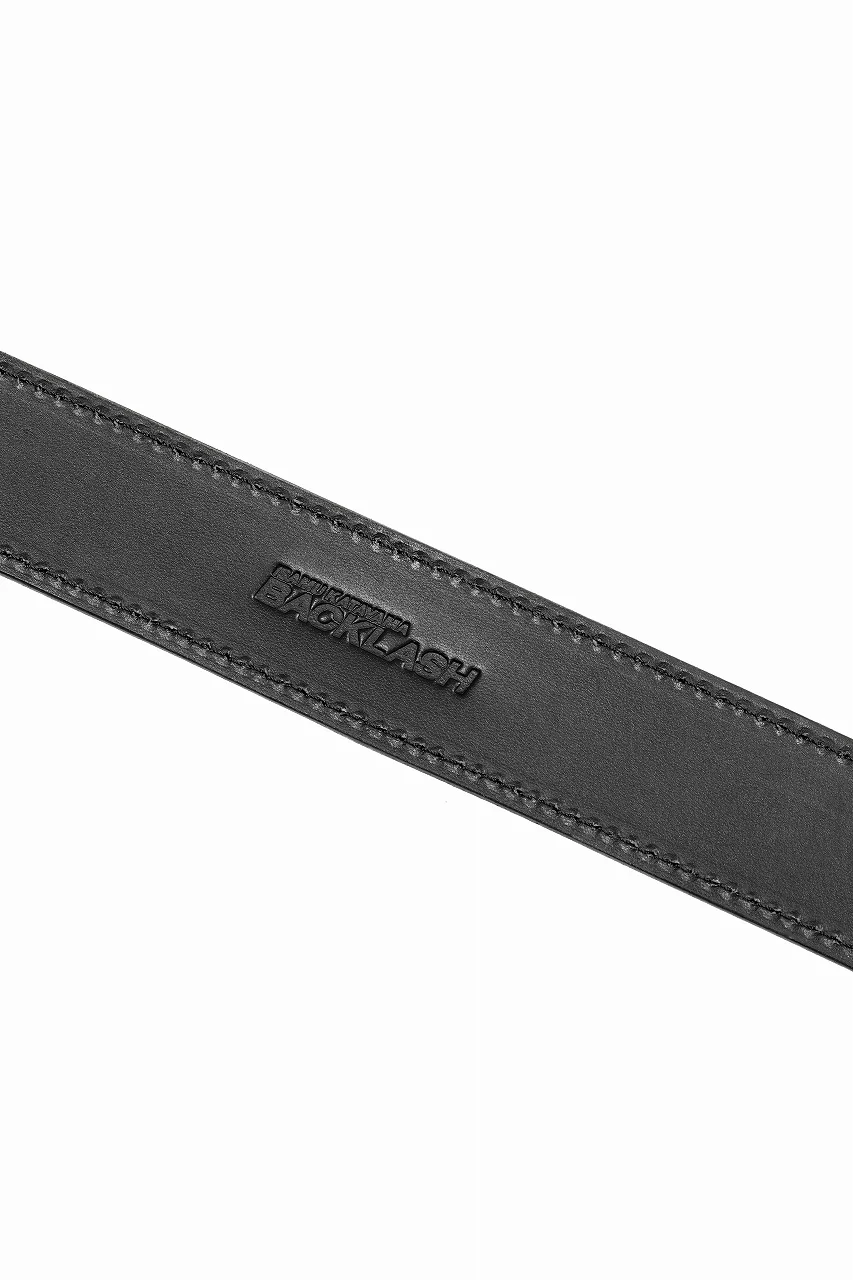 ISAMU KATAYAMA BACKLASH ROLLER-BUCKLE BELT 35mm / OBJECT DYED JP SHOULDER LEATHER (BLACK) - Image 8
