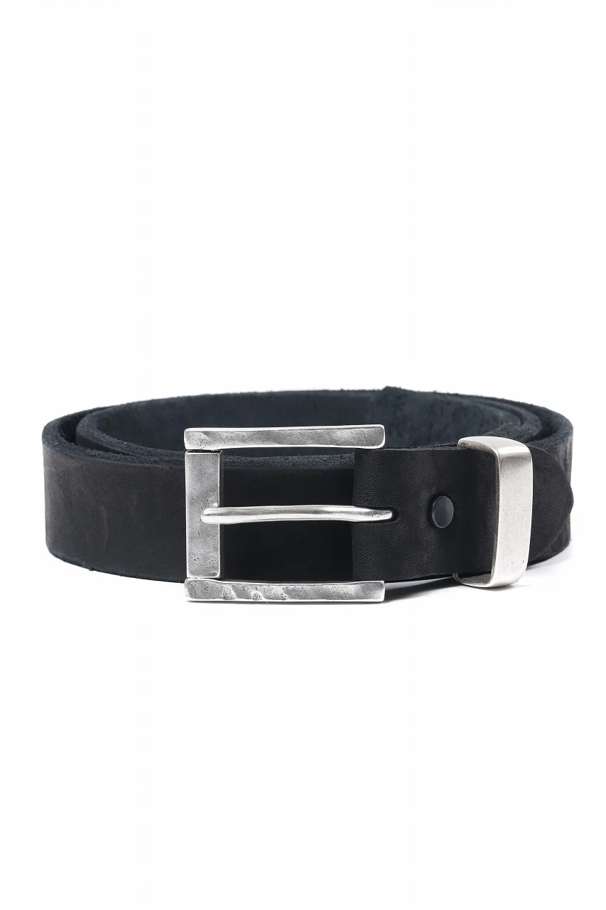 ISAMU KATAYAMA BACKLASH PIN-BELT 35mm / OBJECT DYED DOUBLE SHOULDER LEATHER (BLACK) - Image 2