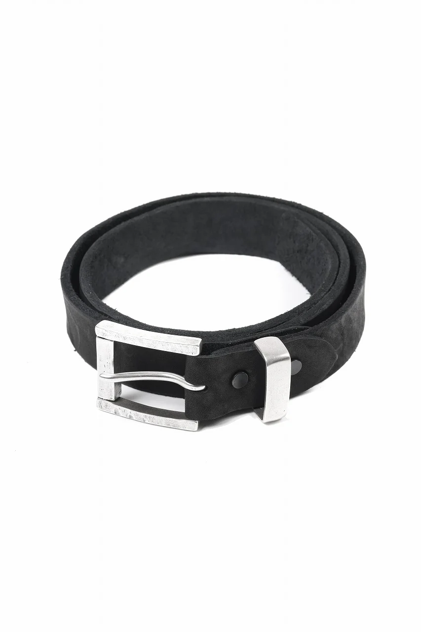 ISAMU KATAYAMA BACKLASH PIN-BELT 35mm / OBJECT DYED DOUBLE SHOULDER LEATHER (BLACK) - Image 3
