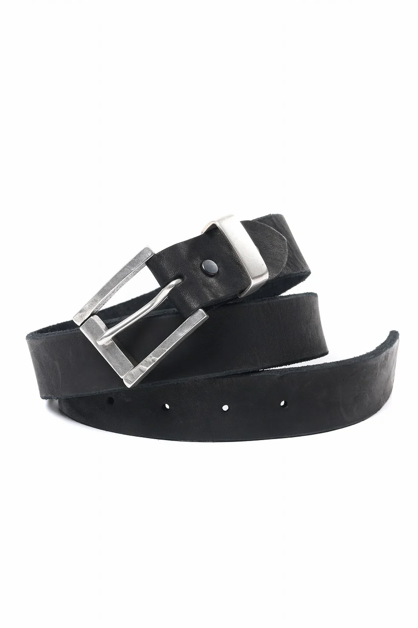 ISAMU KATAYAMA BACKLASH PIN-BELT 35mm / OBJECT DYED DOUBLE SHOULDER LEATHER (BLACK) - Image 4