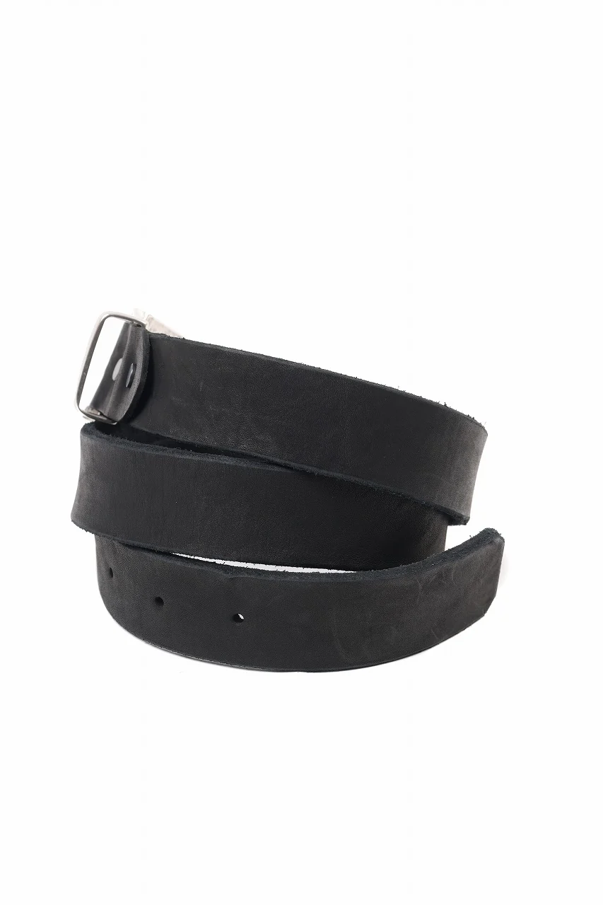 ISAMU KATAYAMA BACKLASH PIN-BELT 35mm / OBJECT DYED DOUBLE SHOULDER LEATHER (BLACK) - Image 7