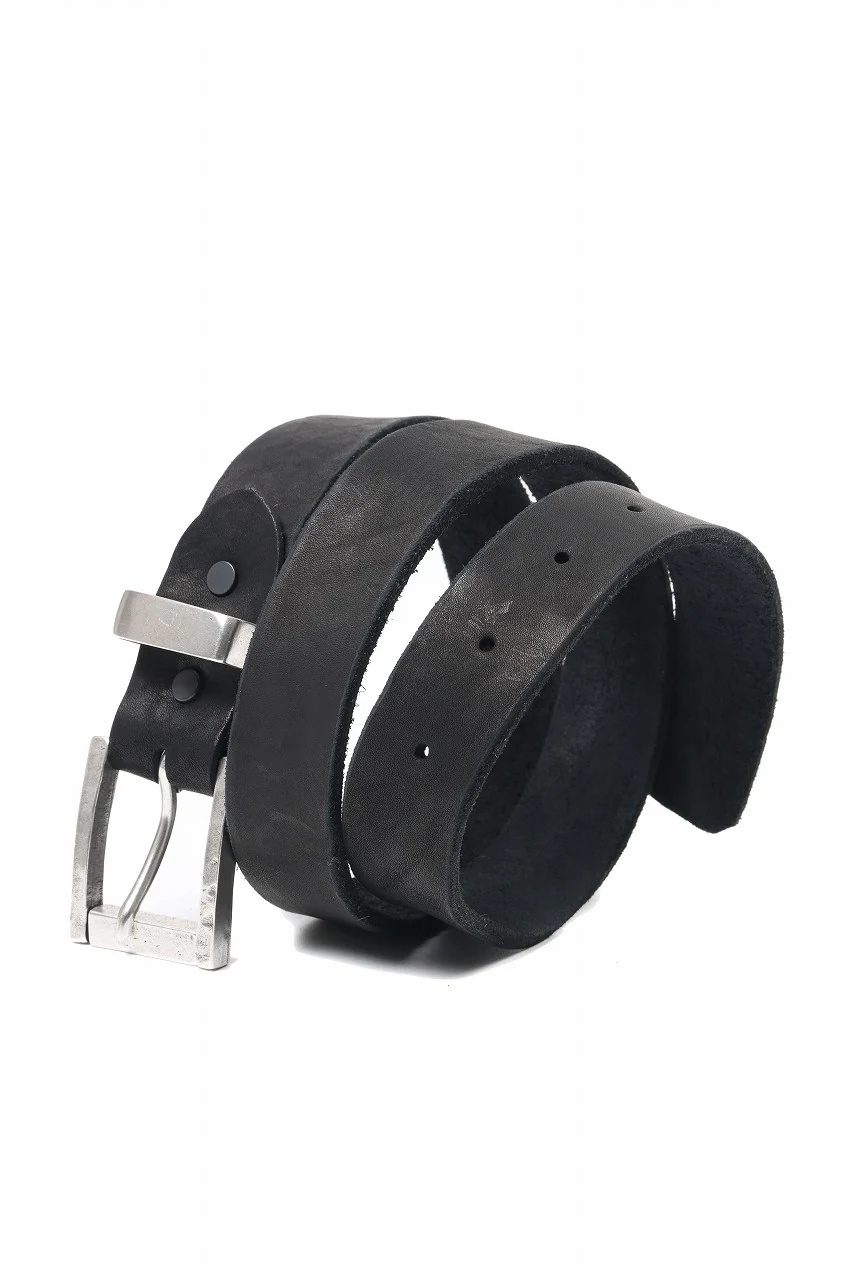 ISAMU KATAYAMA BACKLASH PIN-BELT 35mm / OBJECT DYED DOUBLE SHOULDER LEATHER (BLACK) - Image 8