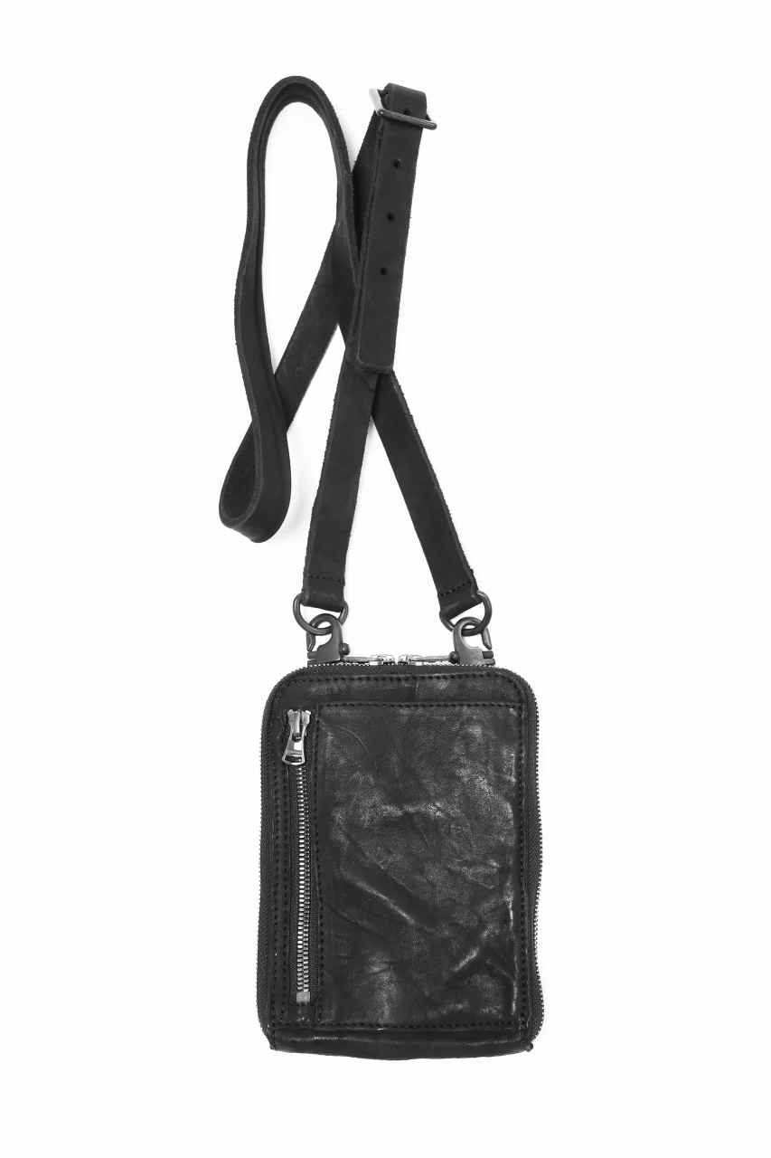 ISAMU KATAYAMA BACKLASH PORTABLE BAG / DOUBLE-SHOULDER OBJECT DYED (BLACK) ※