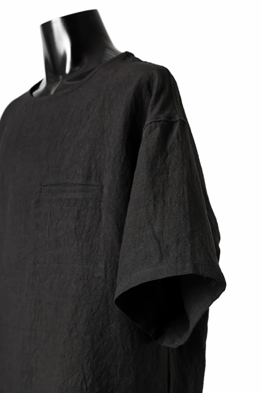 ISAMU KATAYAMA BACKLASH PULLOVER POCKET SHIRT / SOFT LINEN (BLACK) - Image 15