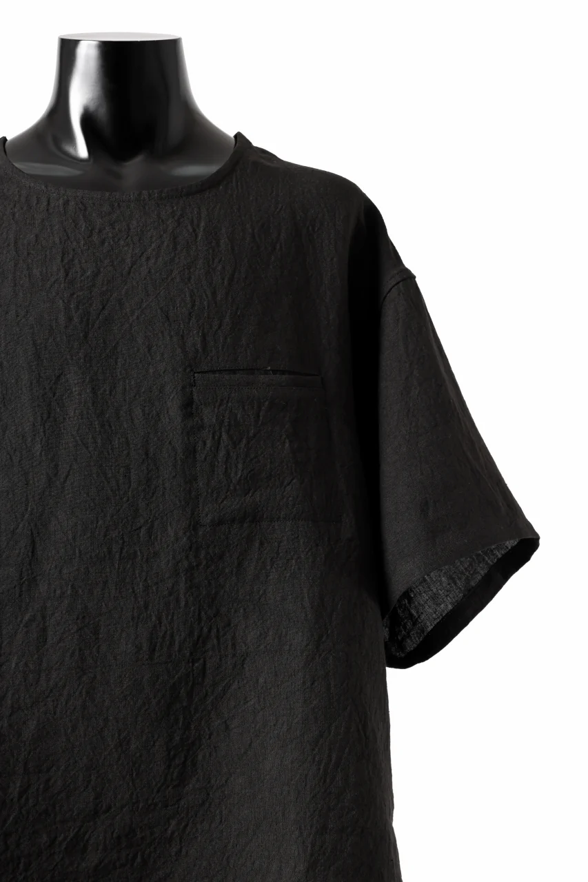 ISAMU KATAYAMA BACKLASH PULLOVER POCKET SHIRT / SOFT LINEN (BLACK) - Image 16