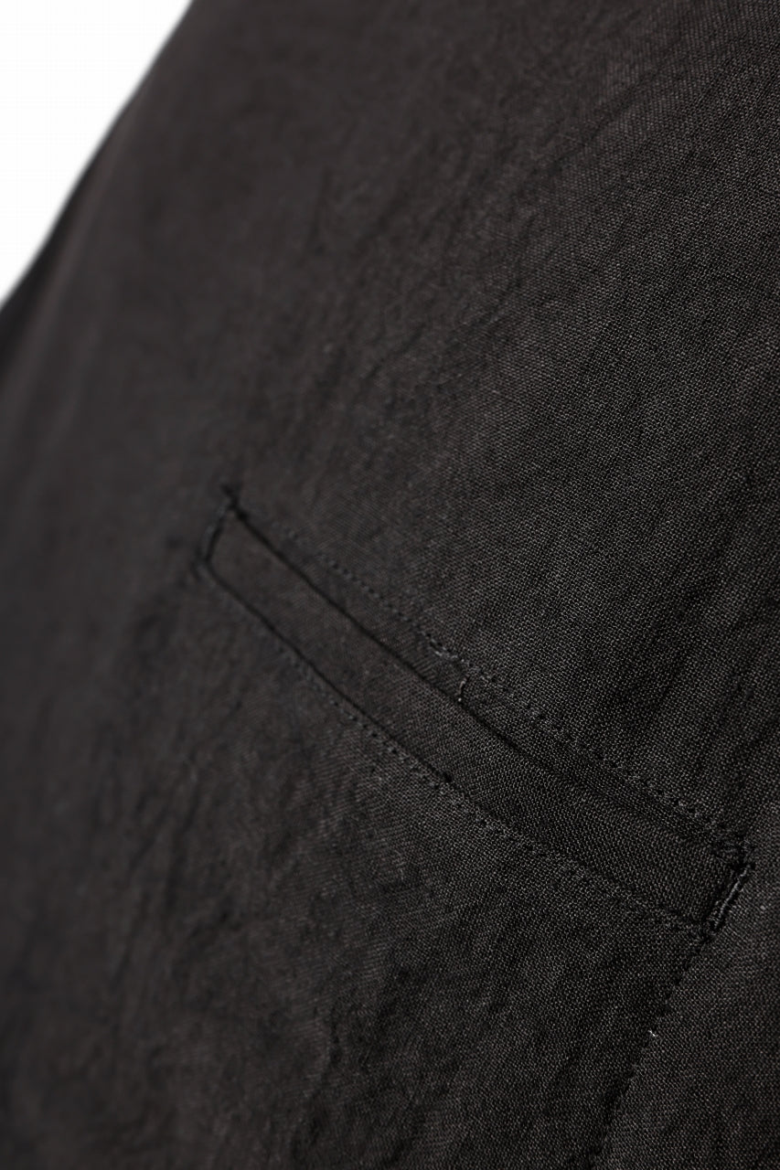 ISAMU KATAYAMA BACKLASH PULLOVER POCKET SHIRT / SOFT LINEN (BLACK) - Image 19